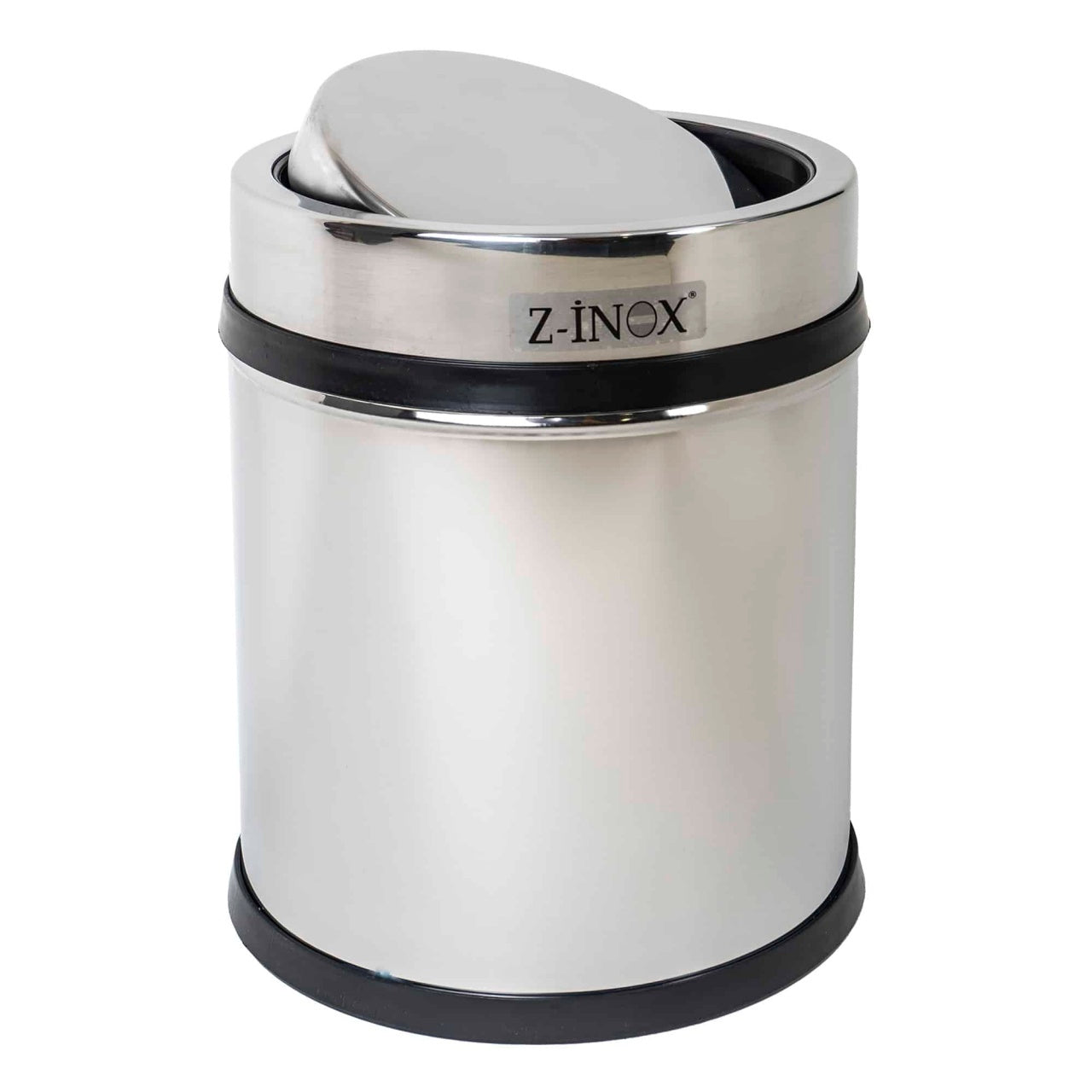 Cos menajer inox cu capac rotativ, capacitate 16 litri, forma cilindru