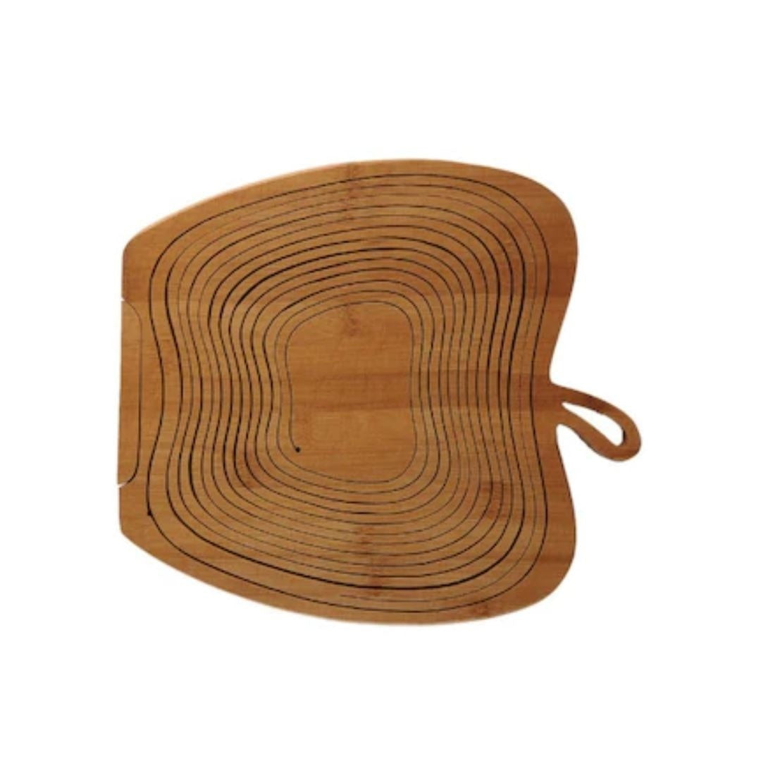 Cos pliabil de fructe/legume FOXMAG24®, pliabil, din bambus, 22 x 20 cm, 2 in 1