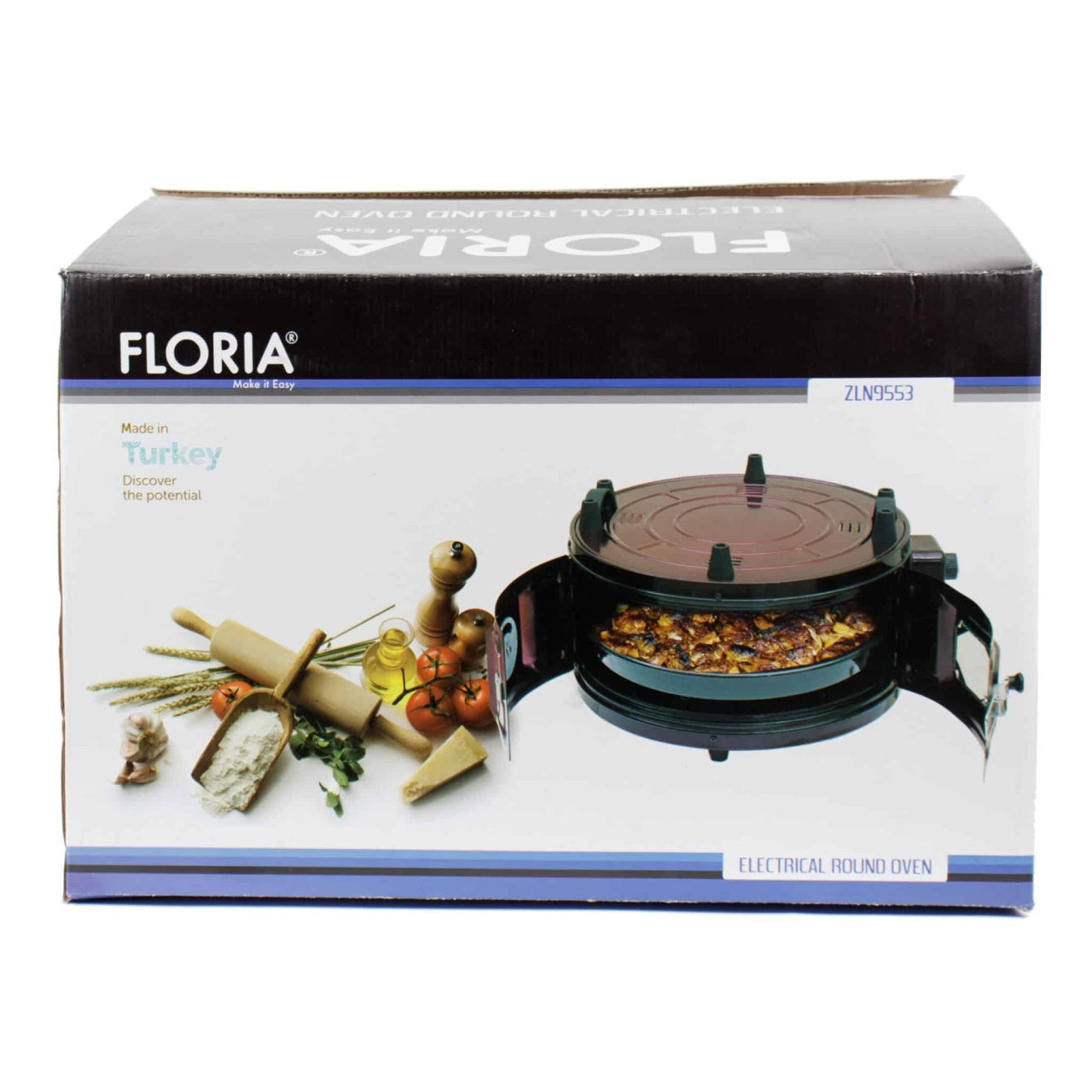 Cuptor electric rotund 1300W, capacitate 30L, tava metalica emailata
