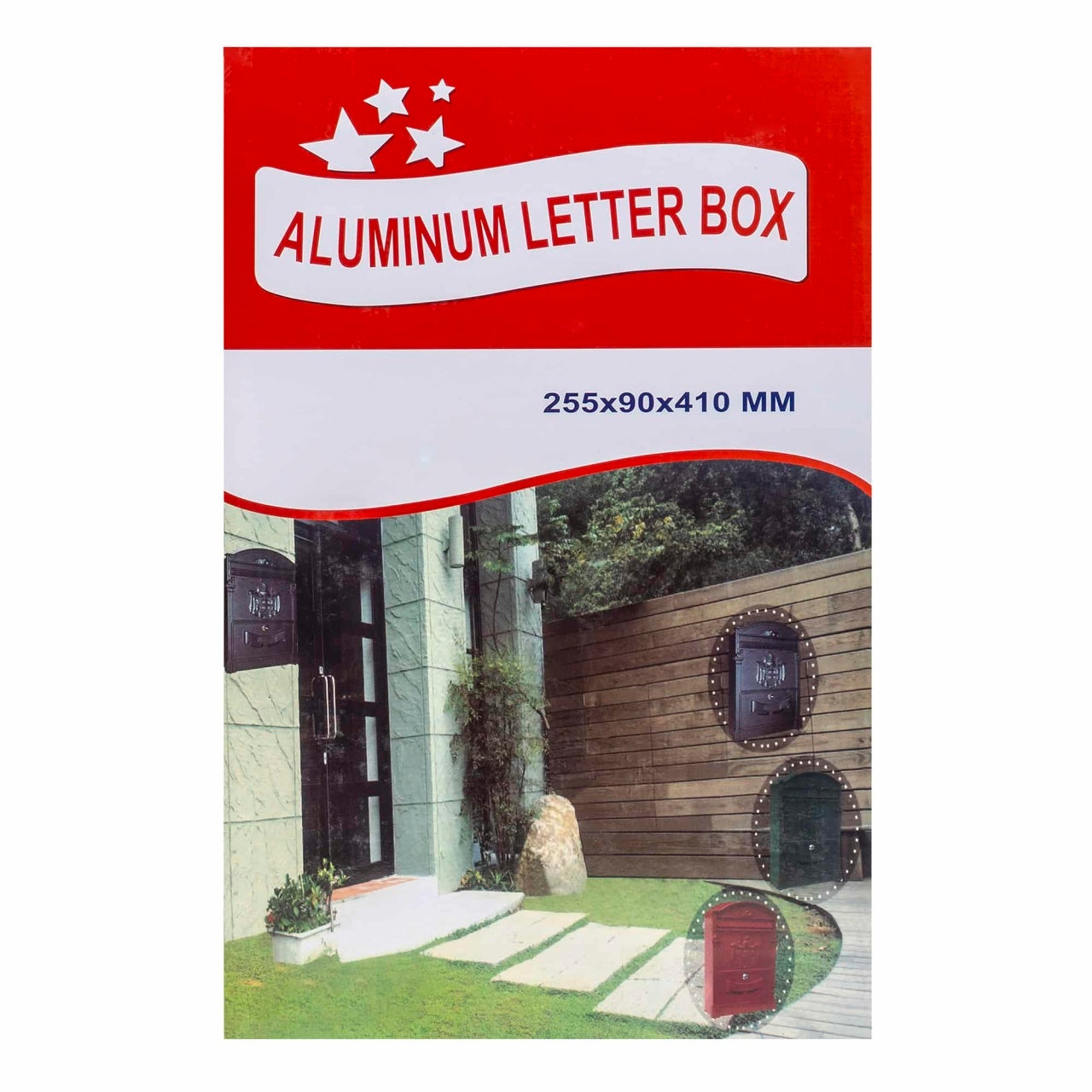 Cutie postala metalica pentru exterior 410x260x90mm maro, design rustic