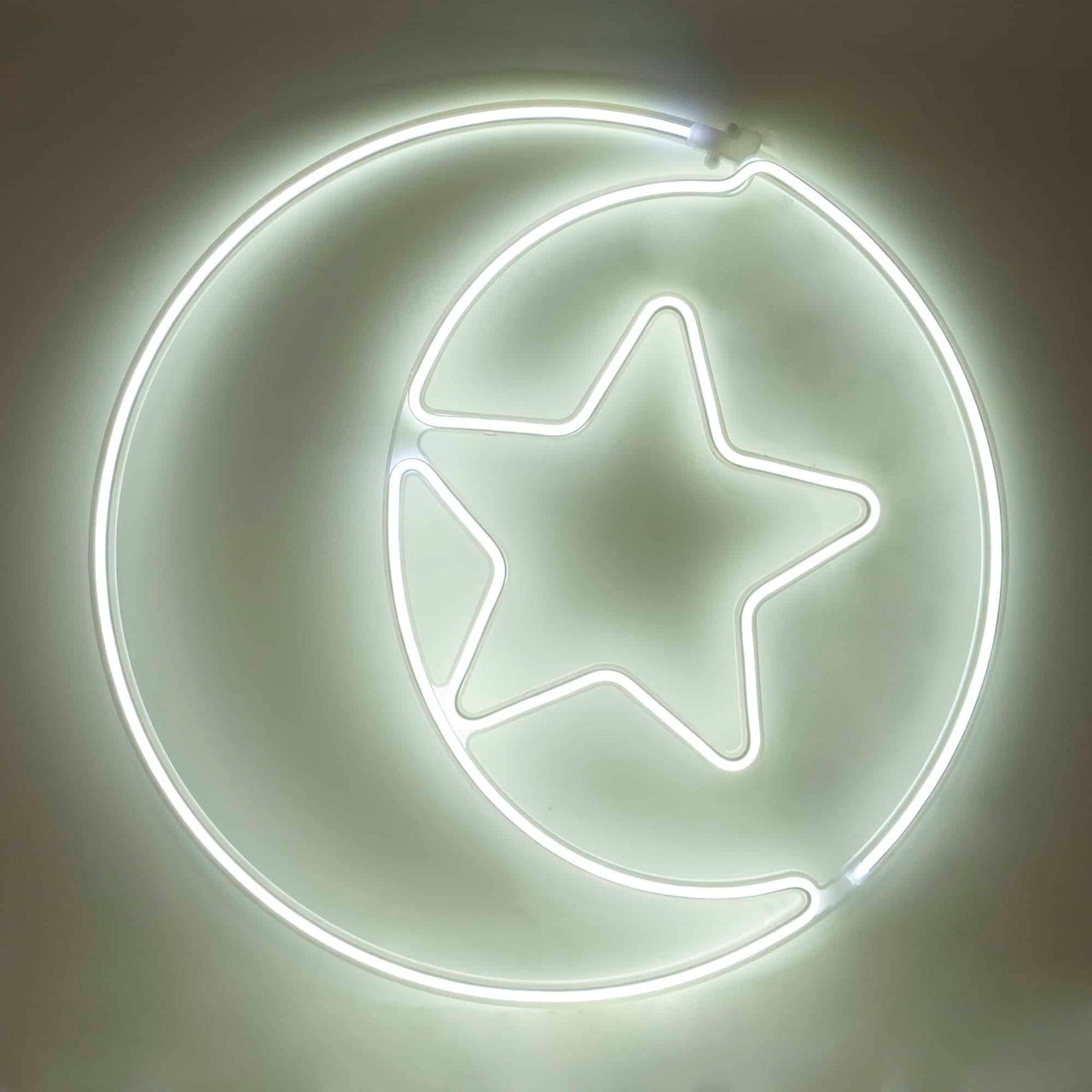 Decoratiune LED pentru fereastra, forma semiluna, diametru 50cm