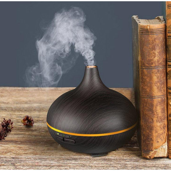 Difuzor Uleiuri Esentiale FOXMAG24®, 550 ml, Ultrasonic, AROMA M303 Aromatherapy, Wenge, 7 culori, Telecomanda