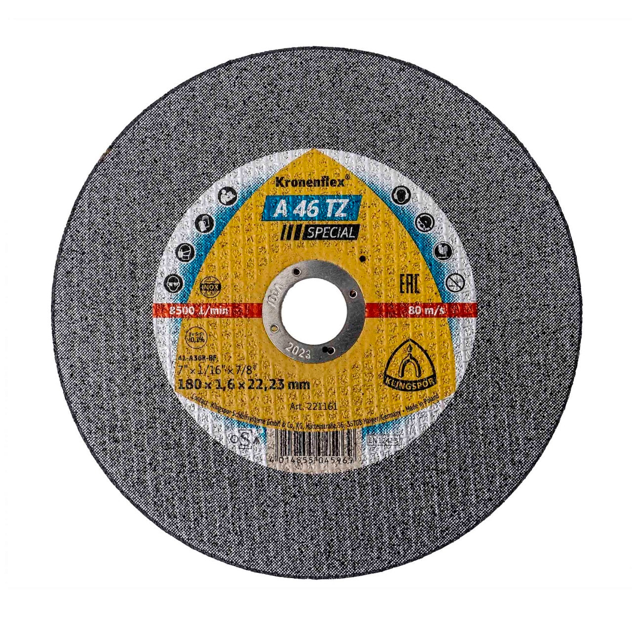 Disc debitare 180x1,6x22,23 mm pentru otel si inox, A 46 TZ Special