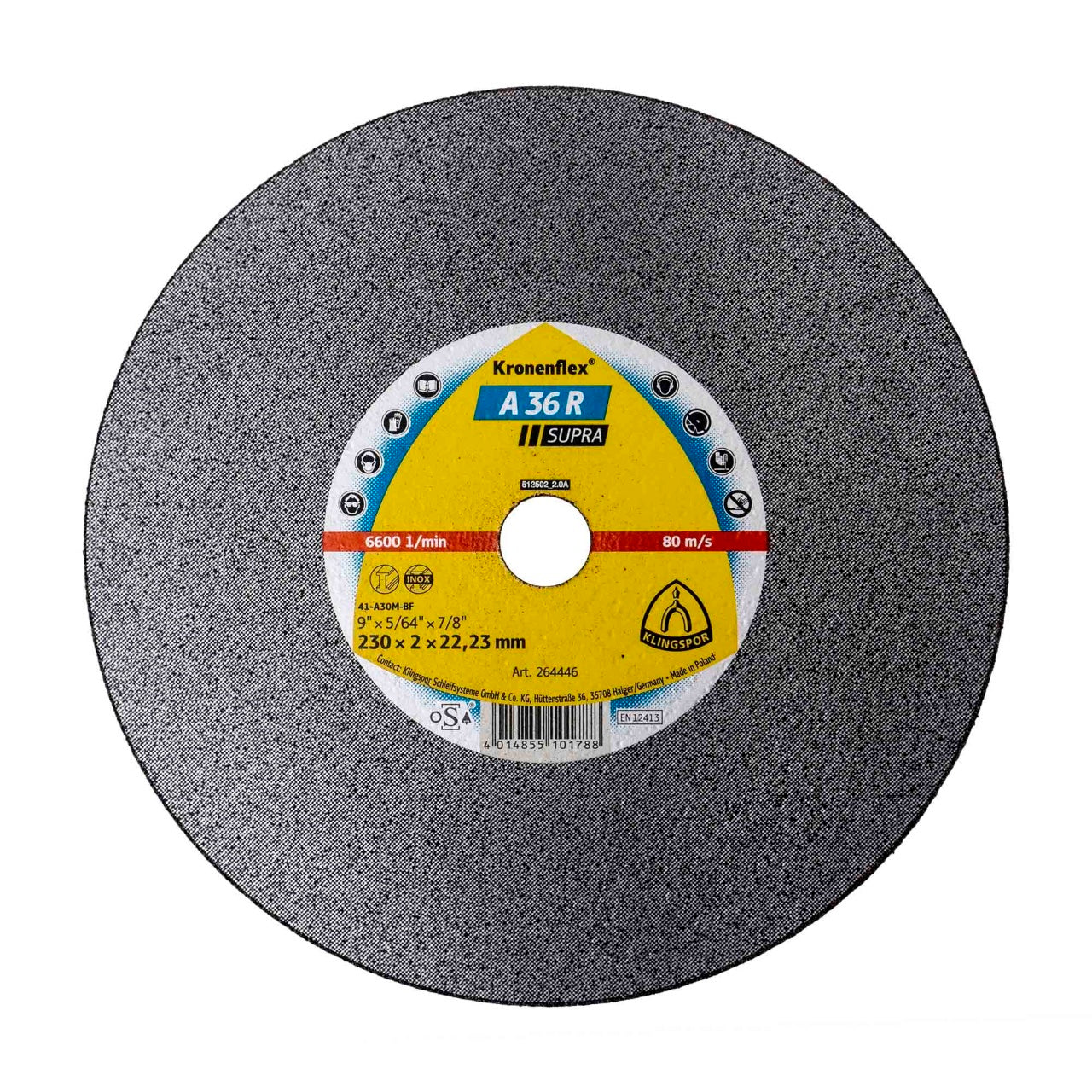 Disc debitare metal A36R Supra, 230x2x22 mm, pentru inox si metale
