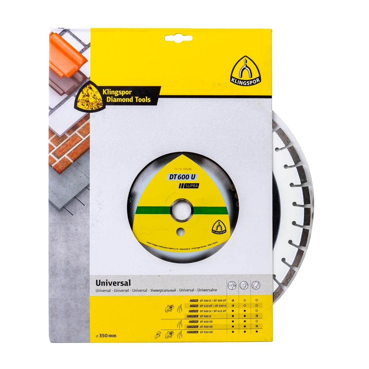 Disc diamantat de debitare 350x25.4mm cu 37 segmente, taiere precisa si rezistenta