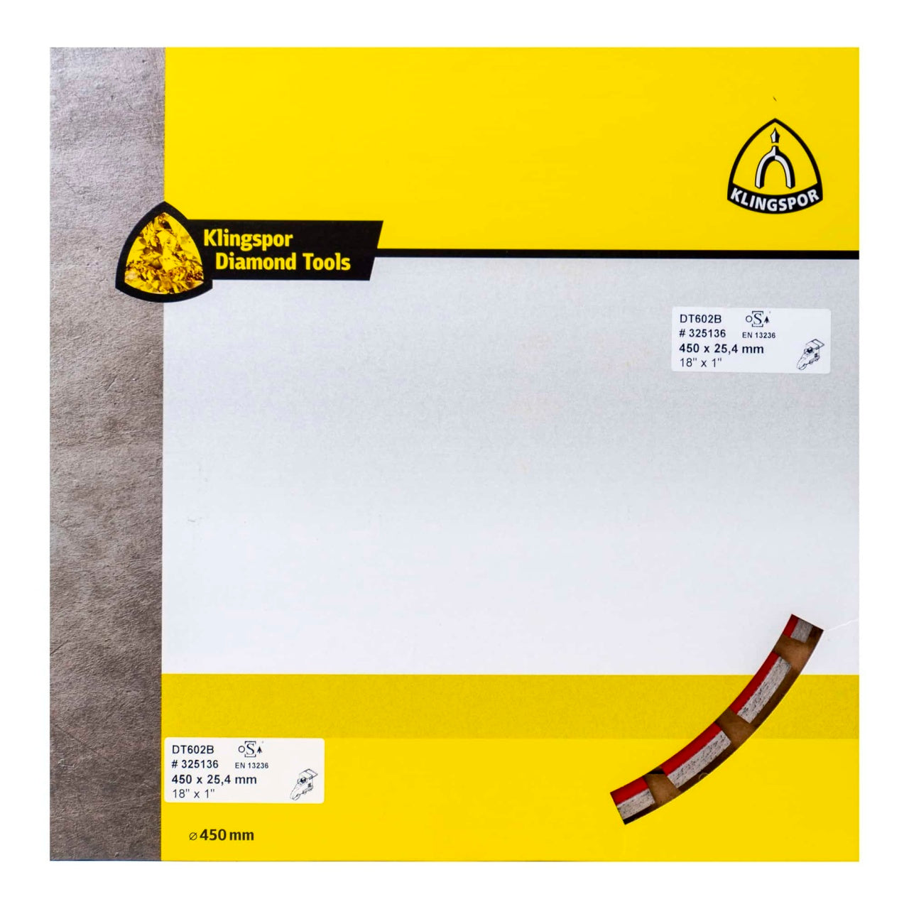 Disc diamantat de debitare 450x25.4mm, 26 segmenti pentru beton armat