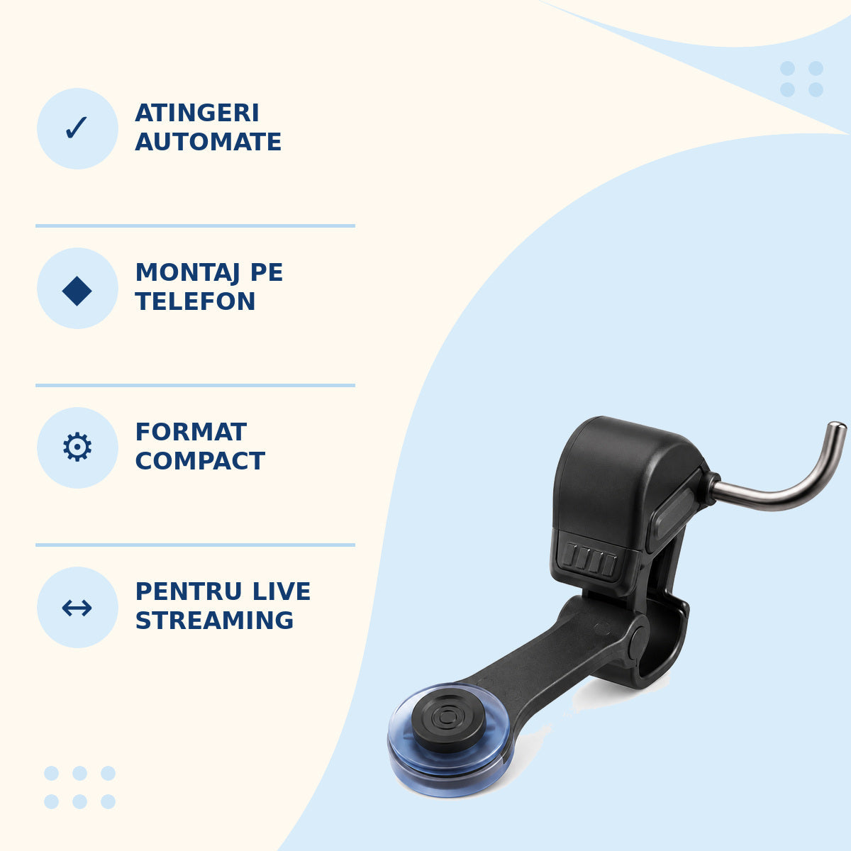 Dispozitiv Automat de Click pentru Telefon, pentru Transmisiuni Live – imagine 3