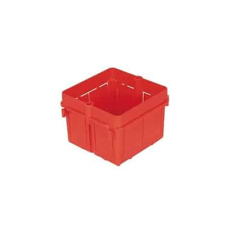 Doza aparat ingropata, 2 posturi, PVC, rosie, dimensiuni 70x70x50 mm