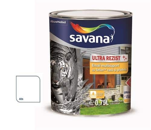 Email multisuprafete alb lucios, ultrarezistent, 0.75L, pe baza de apa