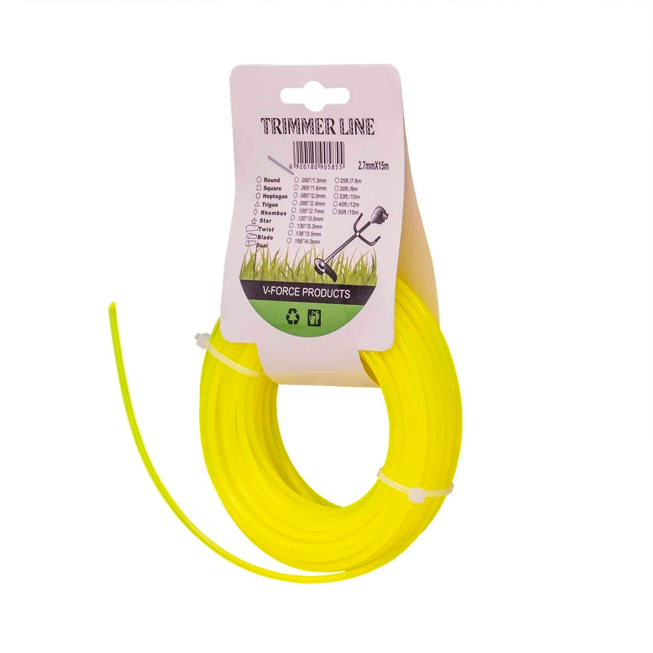 Fir trimmer 2.7mm x 15m pentru taierea ierbii si vegetatiei usoare