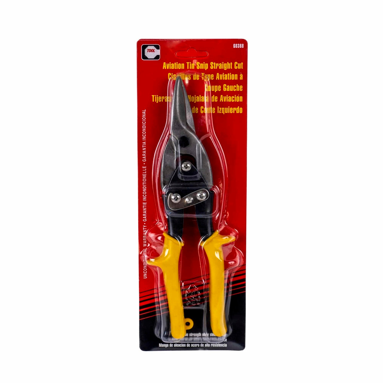 Foarfeca pentru taiat tabla, manere bi-material, taietura dreapta, grosime 0.7-1.2 mm