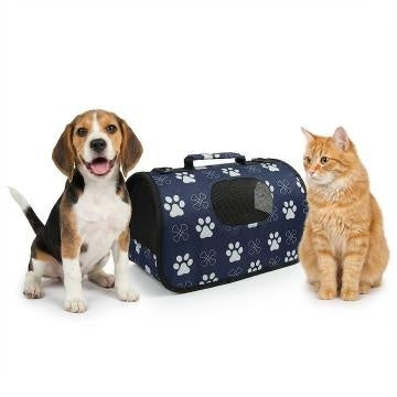 Geanta pentru transport animale, 45x28x27cm, pliabila, practica si confortabila, Bleumarin