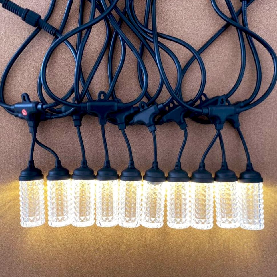 Ghirlandă luminoasă decorativă, becuri tip porumb, 10 becuri, 10 m, alb cald – imagine 4