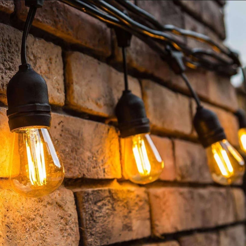 Ghirlandă solară cu becuri LED, filament LED, 10 becuri, 5 m, alb foarte cald – imagine 4