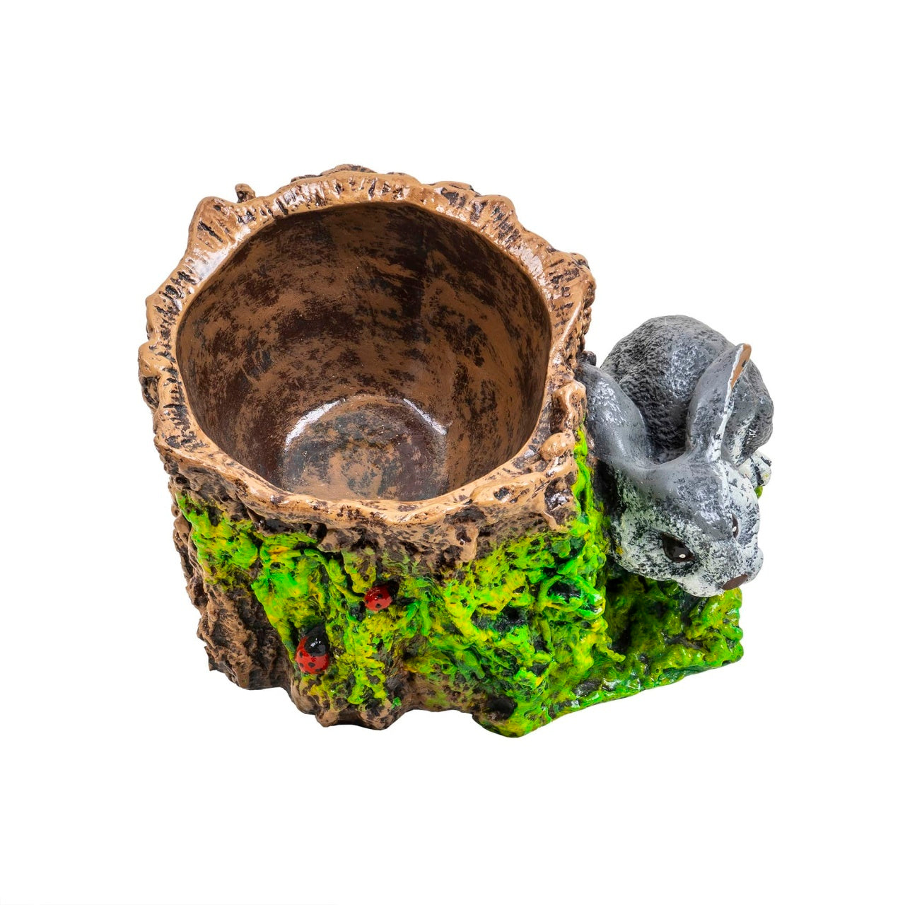 Ghiveci ceramic model buturuga cu iepure, 30x23 cm, decor gradina vintage