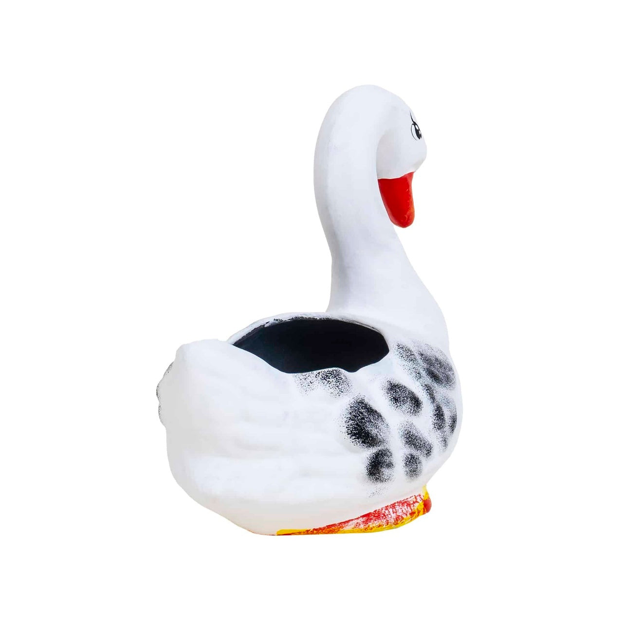 Ghiveci ceramic model lebada alb, lungime 21cm, design vintage