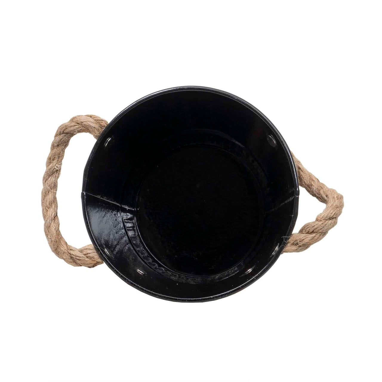Ghiveci metalic tip galetusa pentru flori, 14x12 cm, negru