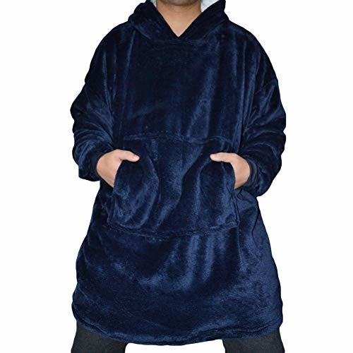 Hanorac-patura cu gluga, comfortabil, bleu