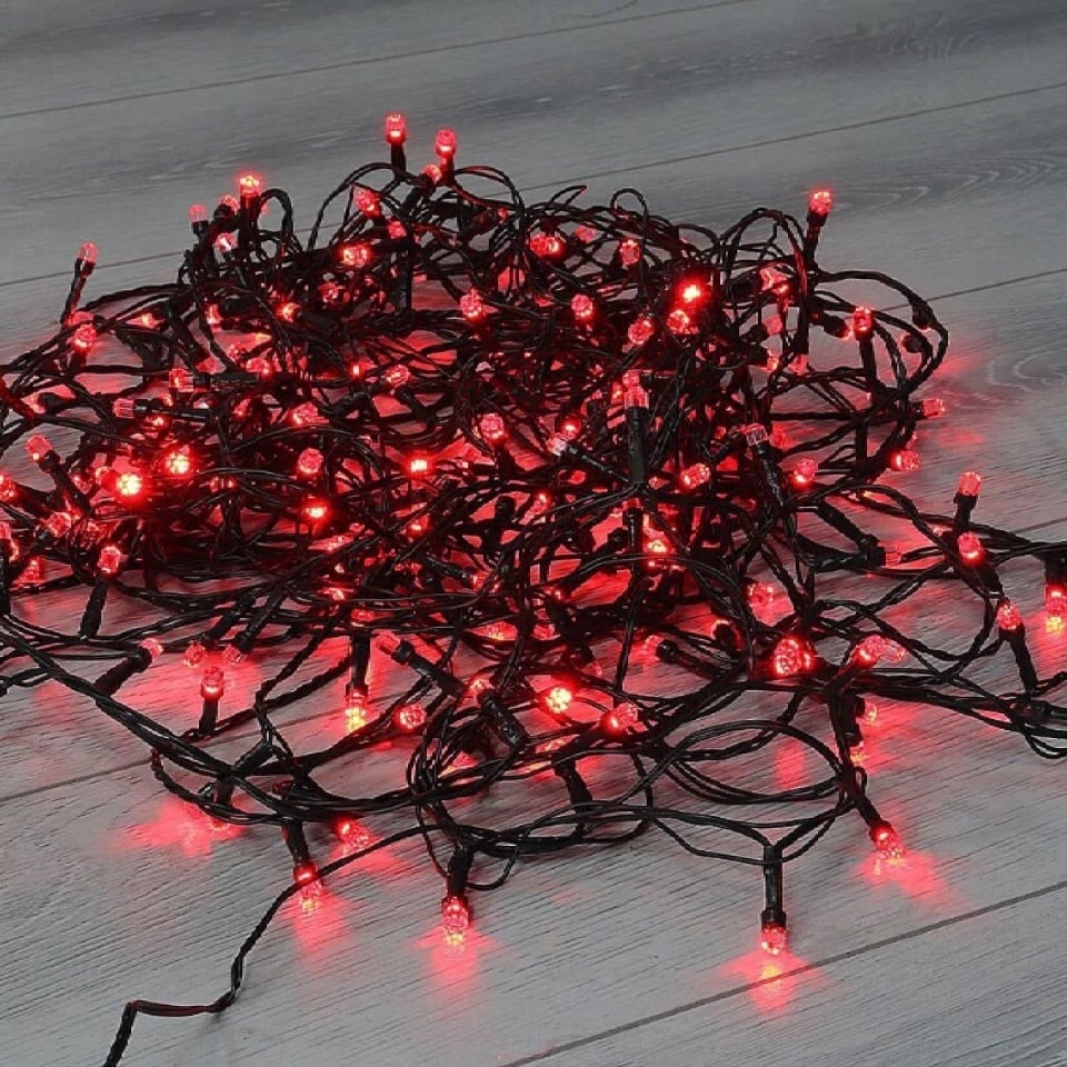 Instalație luminoasă LED tip șir, 500 LED-uri, 36 m, roșie – imagine 3