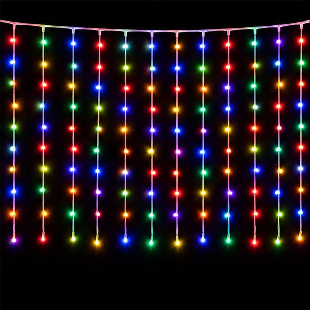 Perdea luminoasă LED, 3 × 1 m, multicoloră – imagine 4
