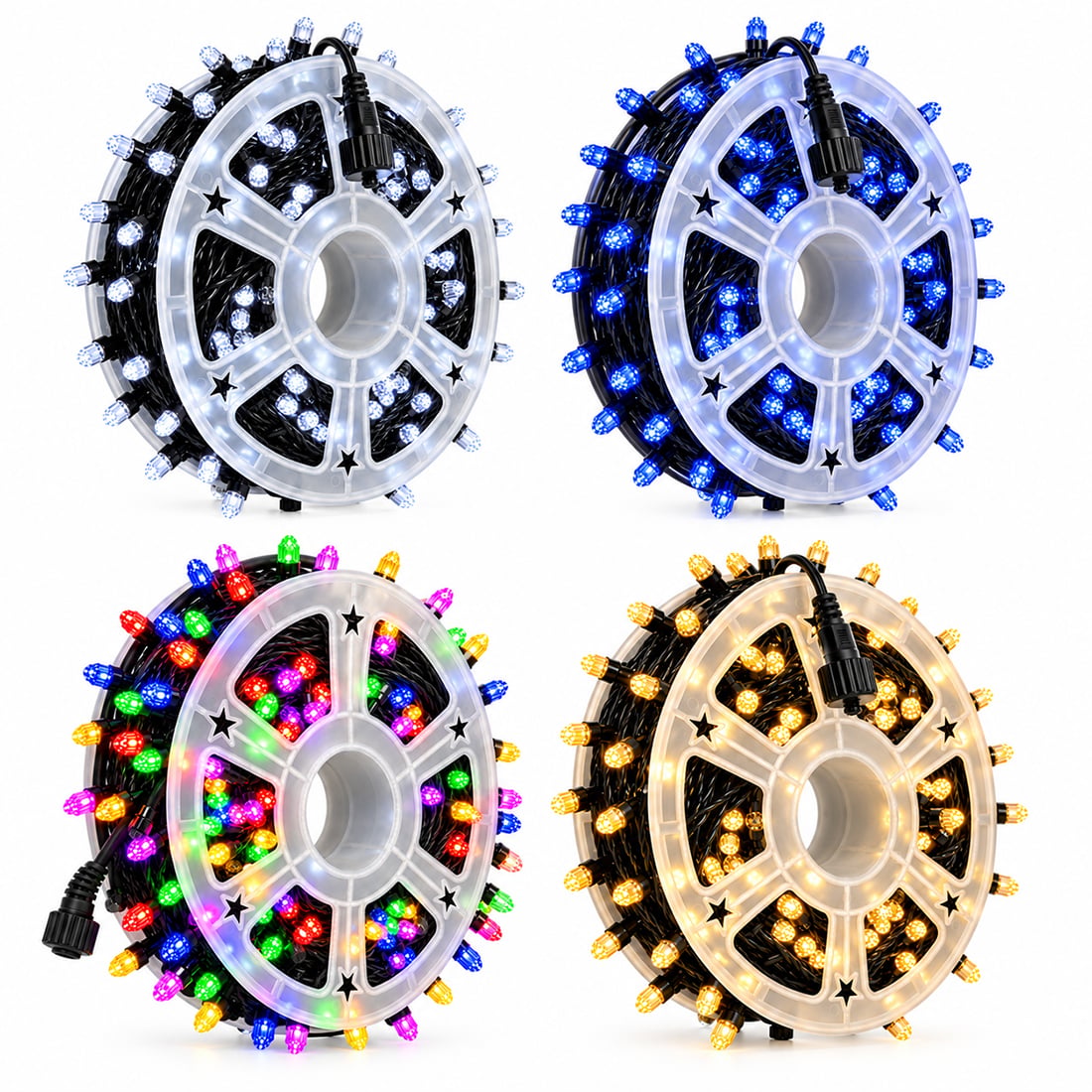 Instalație luminoasă LED tip șir, LED-uri tip diamant, 300 LED-uri, 50 m, multicoloră – imagine 4