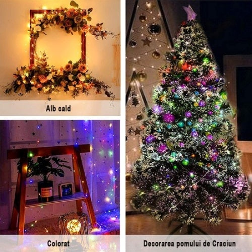 Instalatie LED, smart, 10m, APP, USB, jocuri de lumini in functie de ritm muzica, multicolor