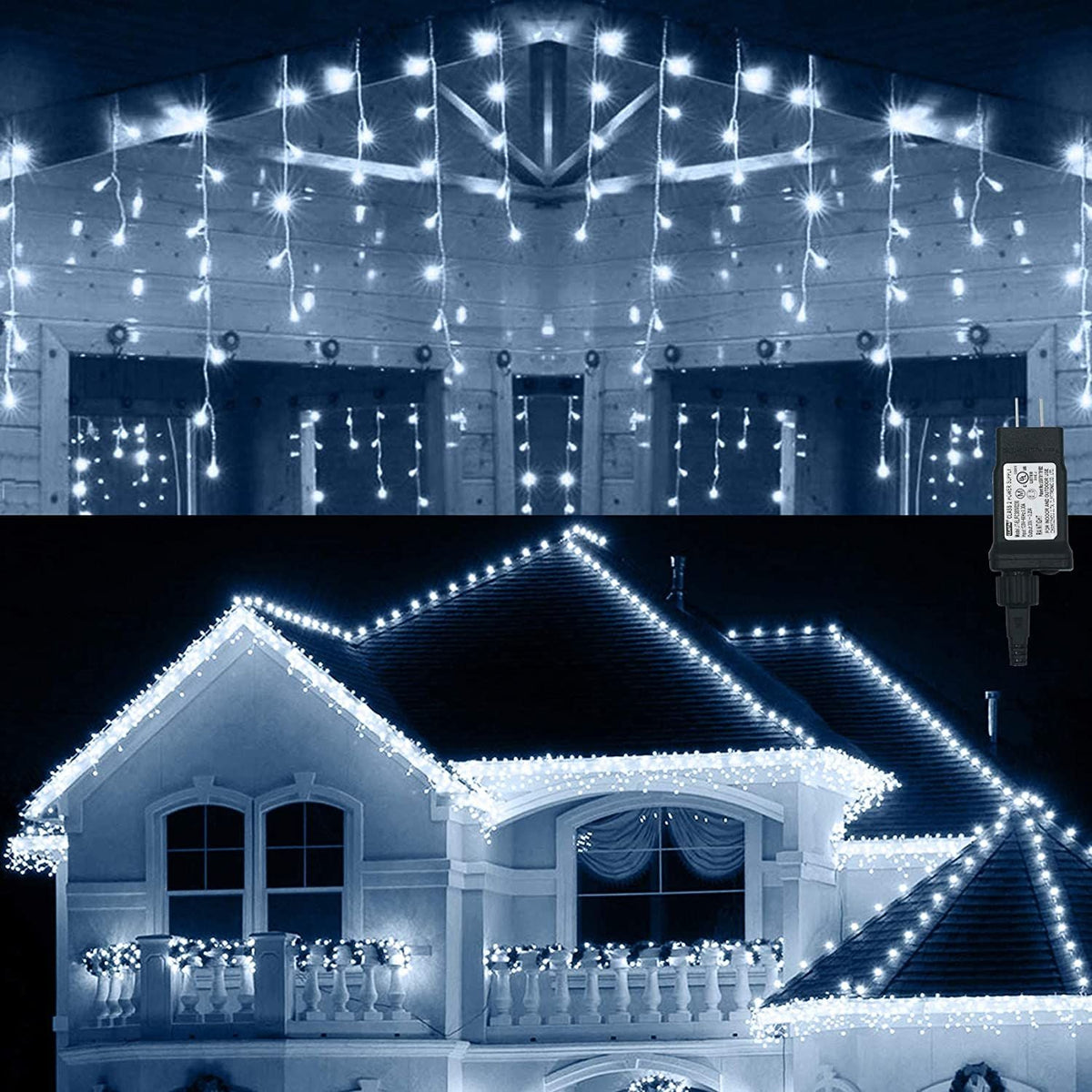Instalație LED tip țurțuri, 100 LED-uri, 4 m, alb rece – imagine 4
