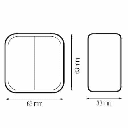 Intrerupator cap scara alb, 10A, 250V, montaj pe suprafata, 63x63x33 mm