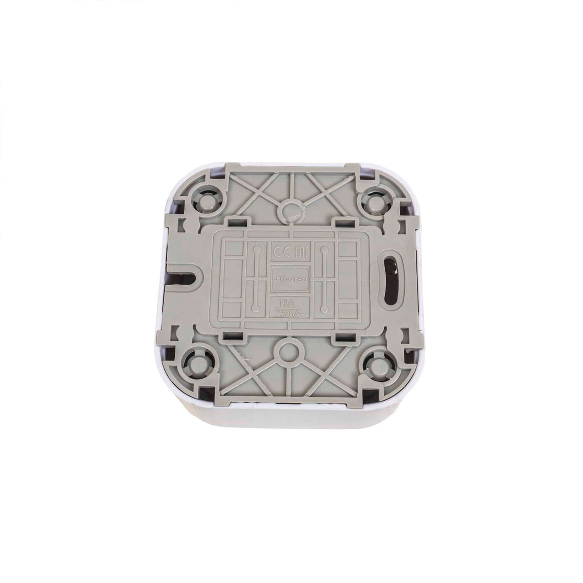 Intrerupator dublu aplicat, 10A, 250V, culoare alb, dimensiuni 65x65x30 mm