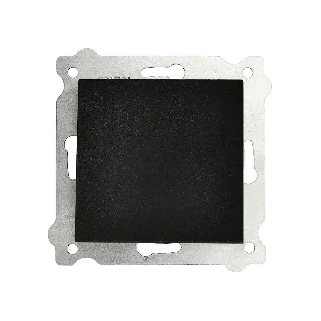 Intrerupator simplu negru, 10A, 250V, dimensiuni 7.5x7.5 cm