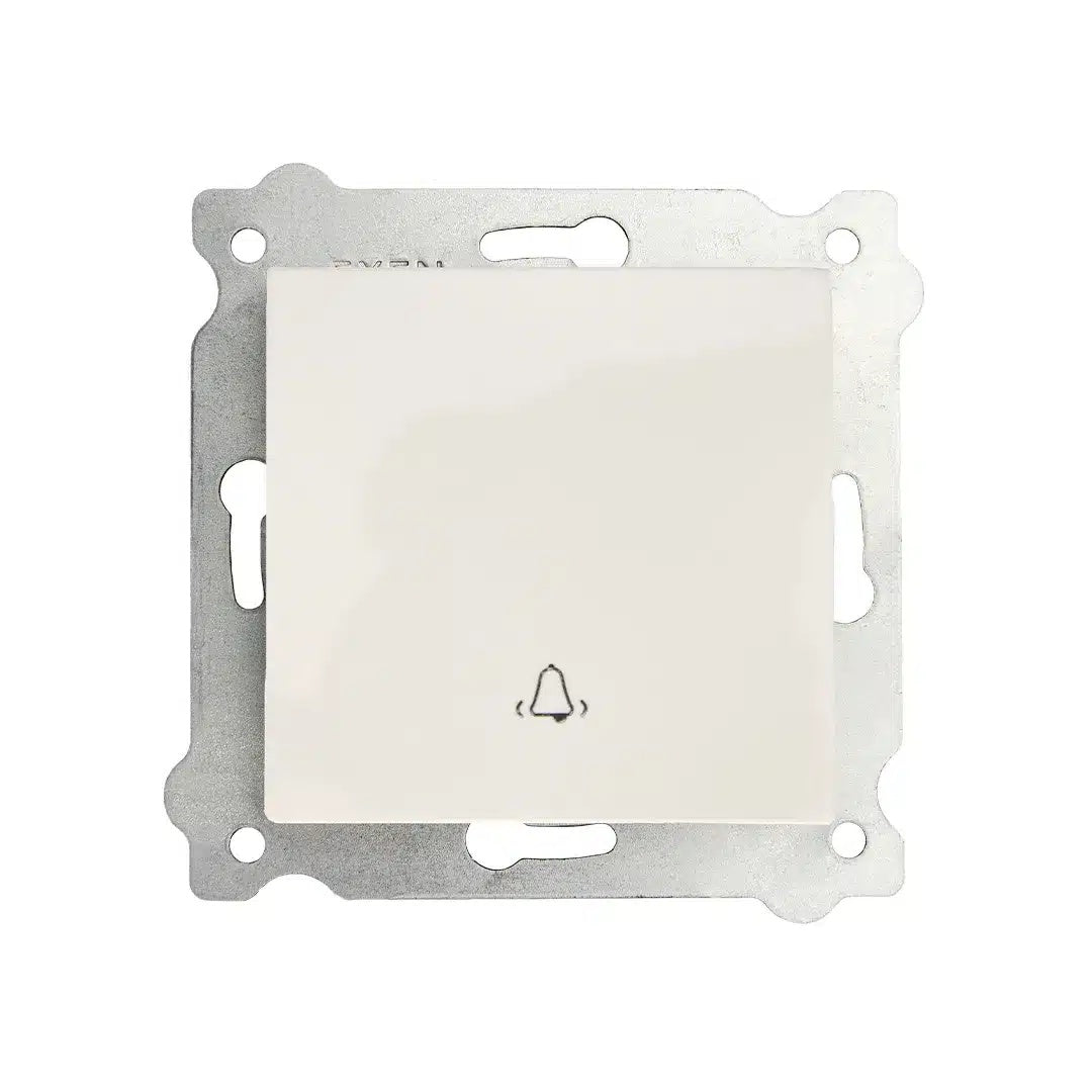 Intrerupator sonerie incastrata alb, dimensiuni 7.5x7.5 cm