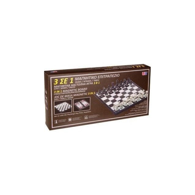 Joc de masa 3 in 1, cu suprafata magnetica 30x 30 cm , AMA