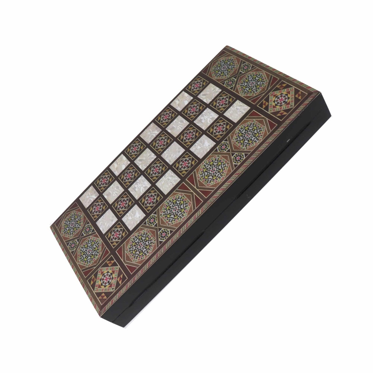 Joc de table din lemn lacuit 48x48 cm cu 30 piese si 2 zaruri