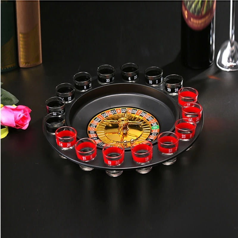 Joc Ruleta FOXMAG24 cu 16 pahare de shot, rosu