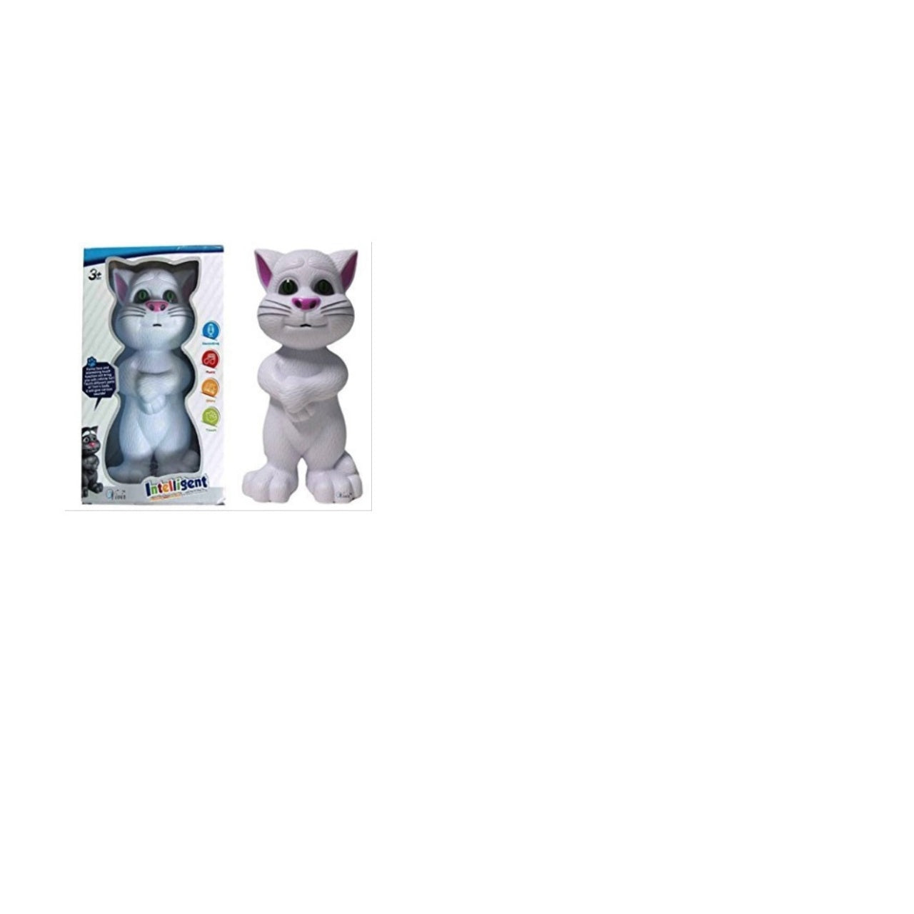 Jucarie interactiva Talking Tom , motanul inteligent , inaltime 25cm , alb LMG