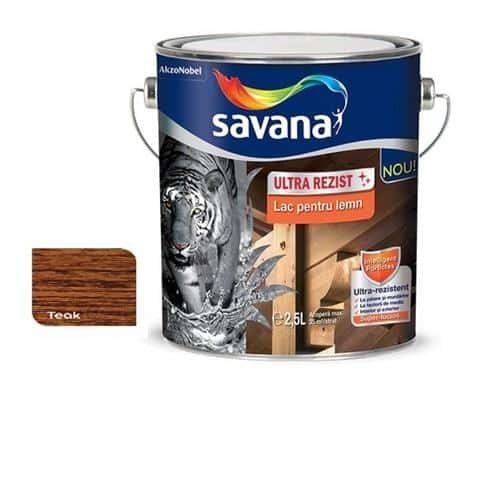 Lac pentru lemn ultrarezistent, culoare teak, 2.5L, interior si exterior