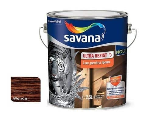 Lac pentru lemn ultrarezistent Savana, culoare wenge, 2.5L