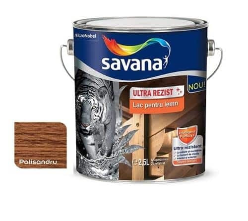 Lac pentru lemn ultrarezistent Savana palisandru 2.5L, protectie si finisaj elegant