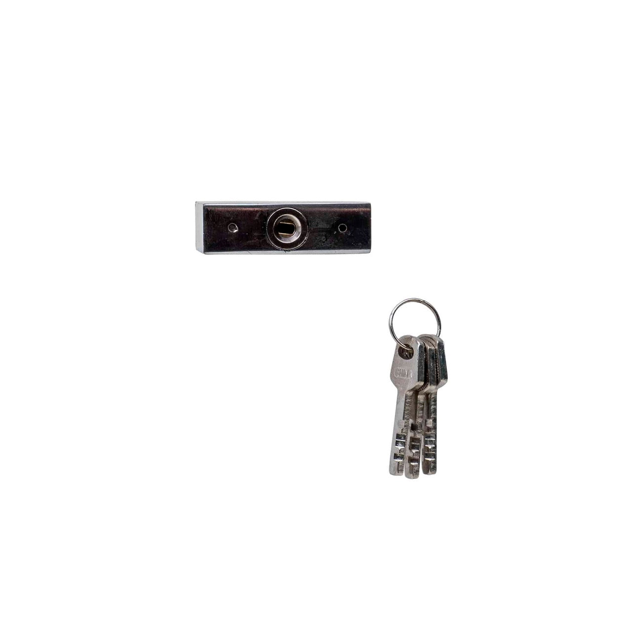 Lacat patrat cromat 60mm cu 3 chei, rezistent si sigur