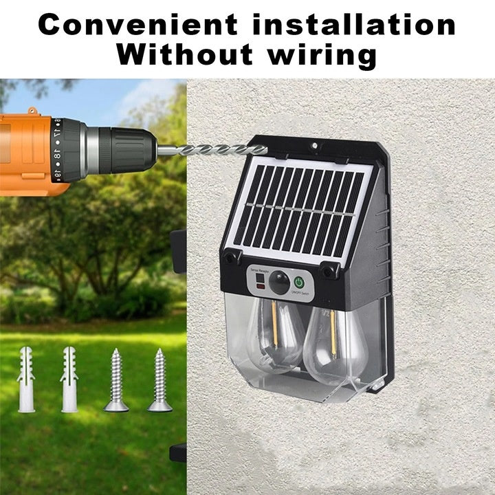 Lampa de perete LED dubla cu panou solar, senzor miscare si telecomanda