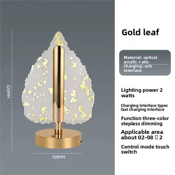 Lampa LED decorativa, in forma de brad, reincarcabila, de birou, portabila, consum redus de energie, auriu