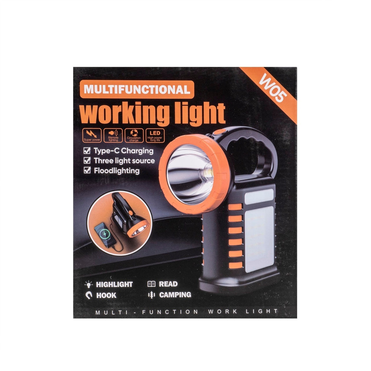 Lanterna cu incarcare solara si USB, 6 moduri de lumina, curea transport