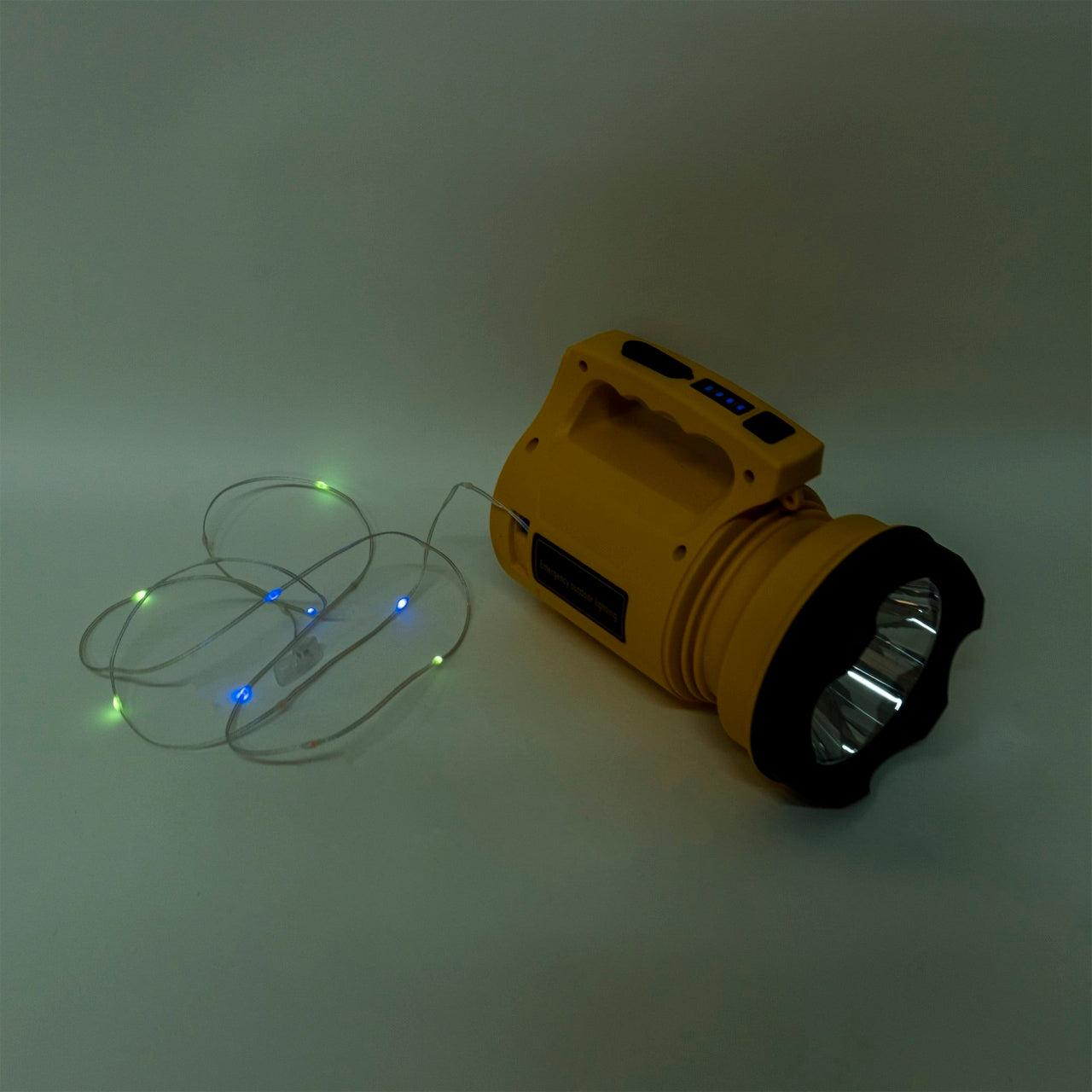 Lanterna de mana cu incarcare USB, 6 moduri lumina si cablu 10m
