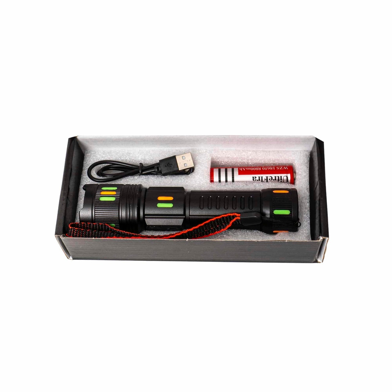 Lanterna de mana LED cu 3 moduri lumina si incarcare USB, 16cm