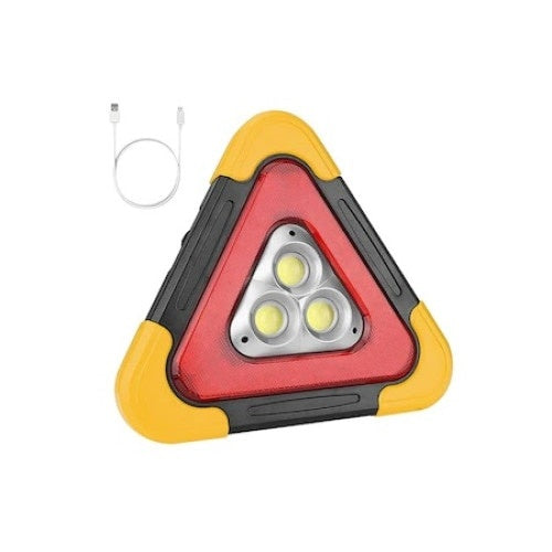 Lanterna, FOXMAG24, Multifunctionala, Forma de Triunghi, 3 LED-uri, Waterproof, Negru