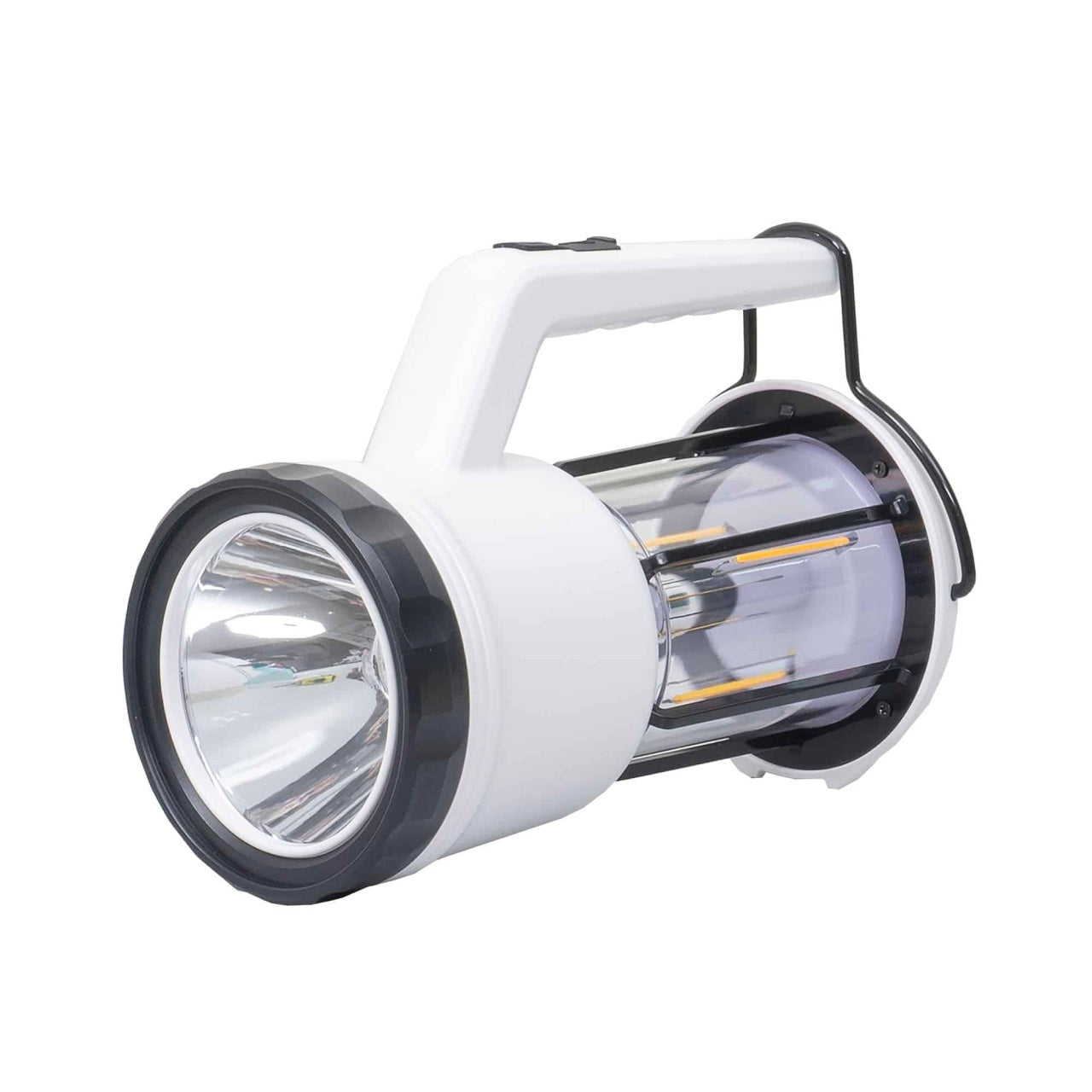Lanterna si felinar 2 in 1 cu 6 tipuri de lumina si incarcare USB, alb