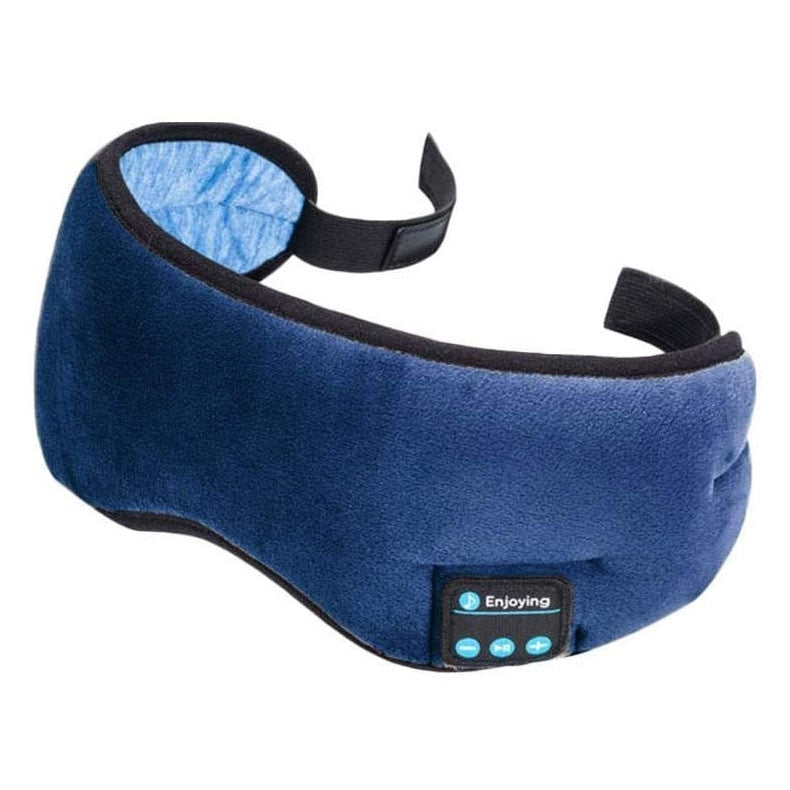 Masca de noapte bluetooth FOXMAG24, casti incorporate, bass puternic, sunet clar, suporta apeluri telefonice, versiune bluetooth 5.0, microfon incorporat, material moale si confortabil, panou de control usor accesibil, Albastru