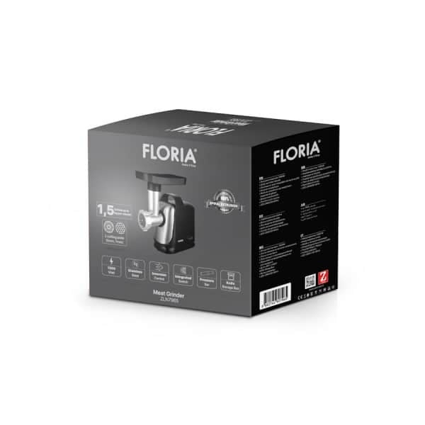 Masina de tocat carne 1300W, doua site, functie revers, lama inox, negru
