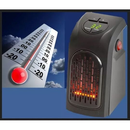 Mini aeroterma portabila FOXMAG24® pentru priza, ergonomica, cu afisaj digital, 400 W