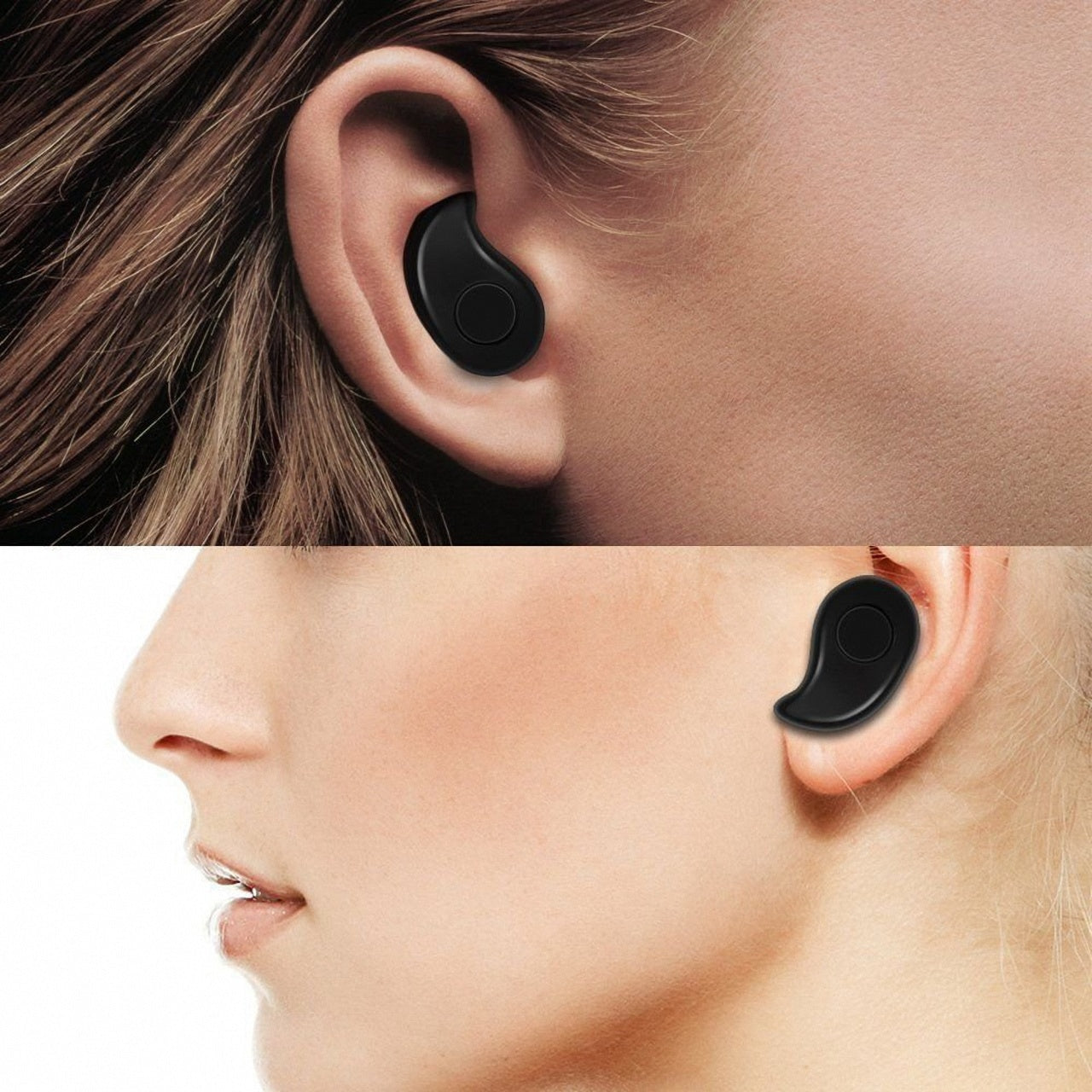 Mini casca Bluetooth 10m invizibila Handsfree Negru A2DP